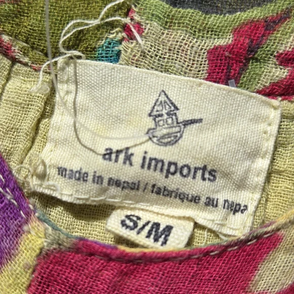 VINTAGE Colorful Patchwork Bohemian Dress / Top Handmade in Nepal - small - Picture 5 of 8